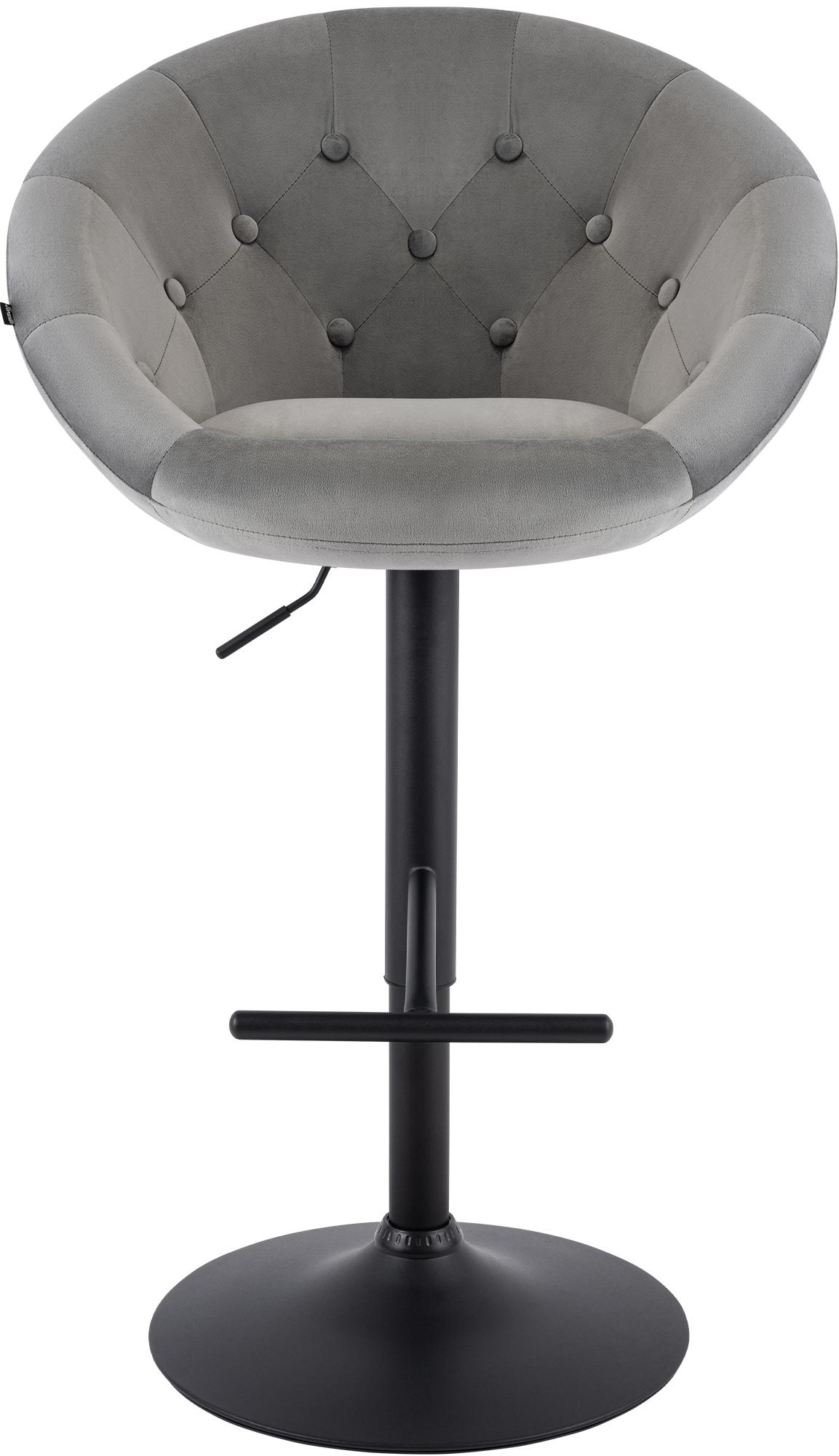 Barkruk London fluweel grijs,zwart grau