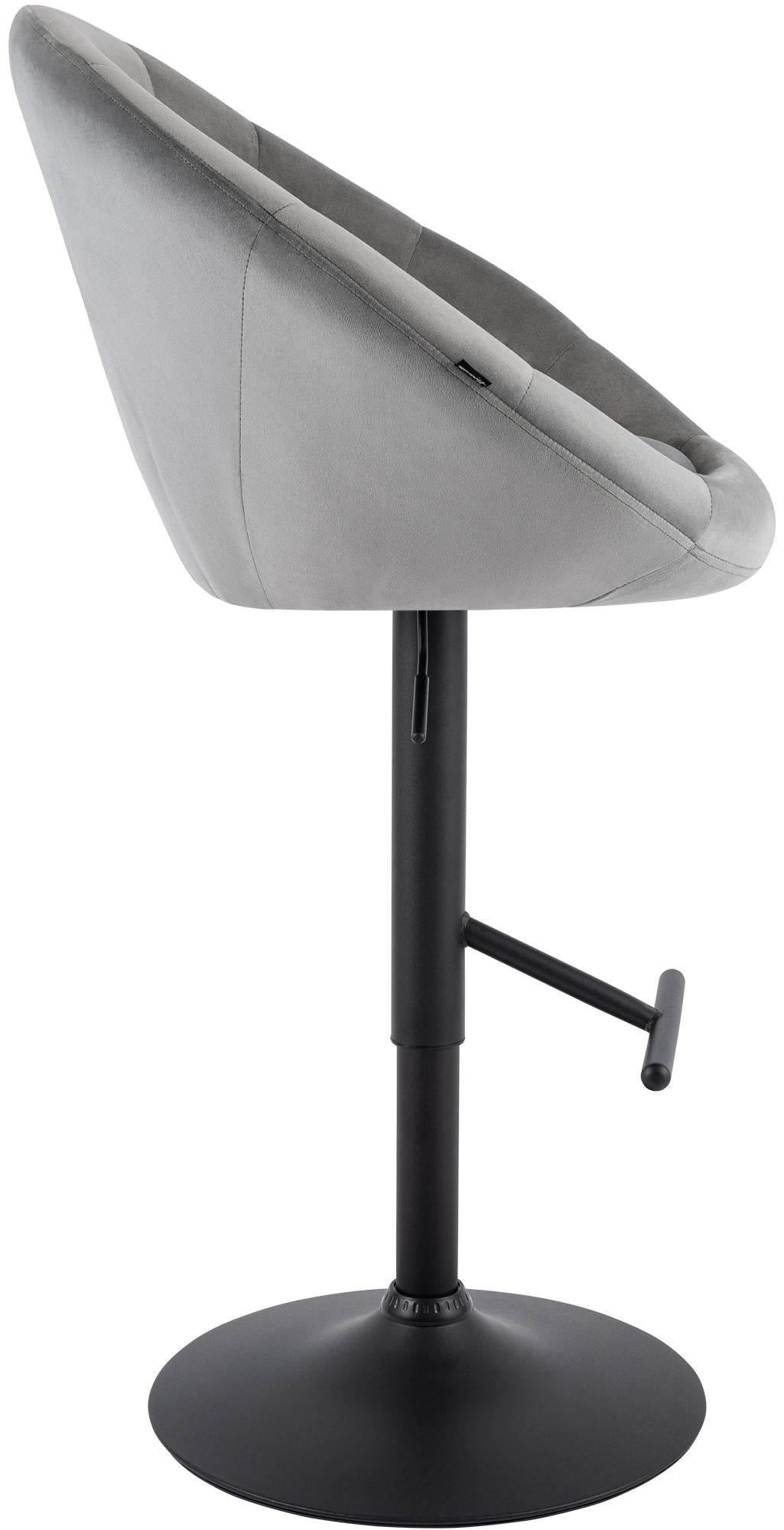 Barkruk London fluweel grijs,zwart grau