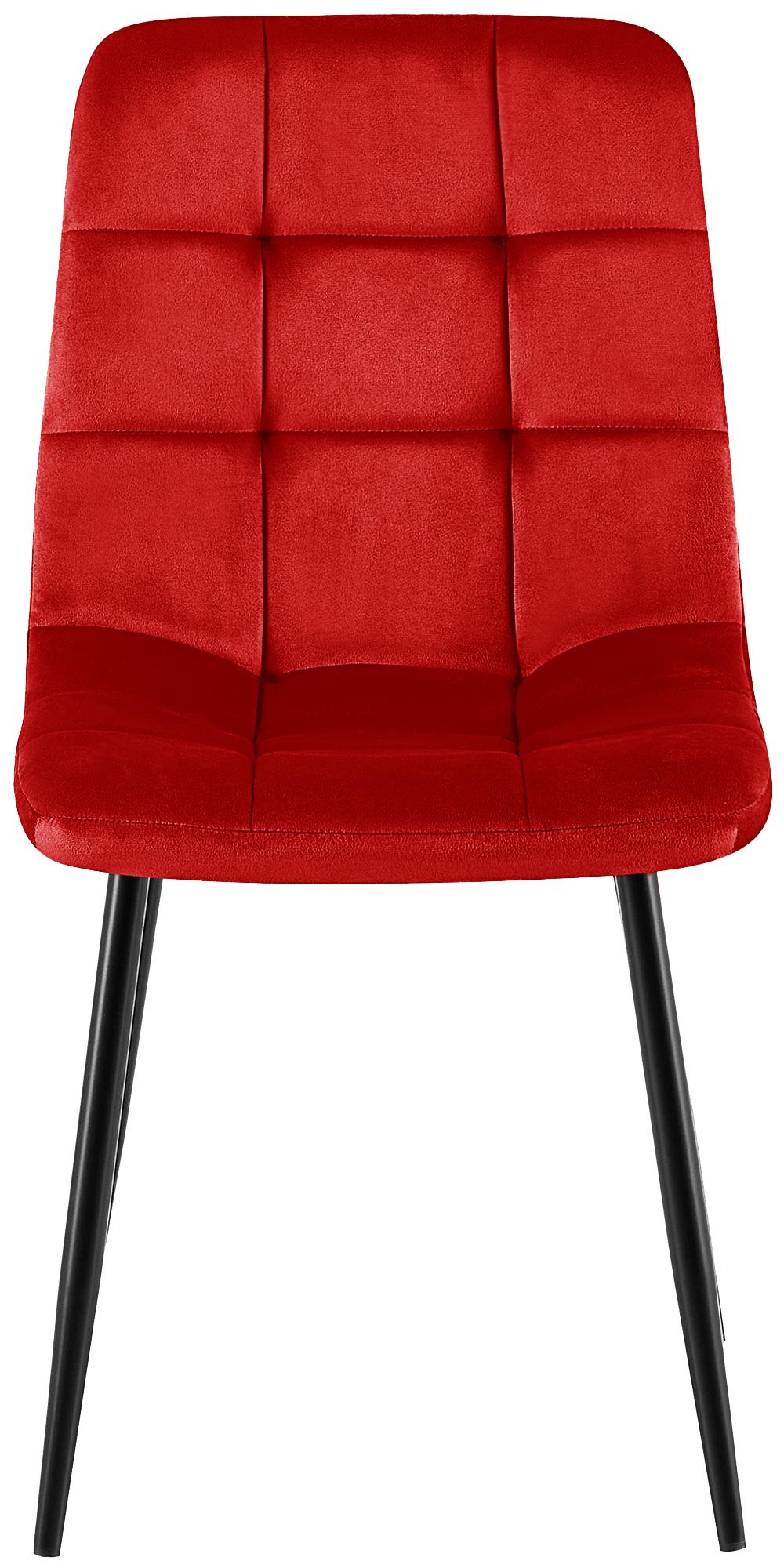Set van 4 Eetkamerstoelen Antibes Fluweel rood rot