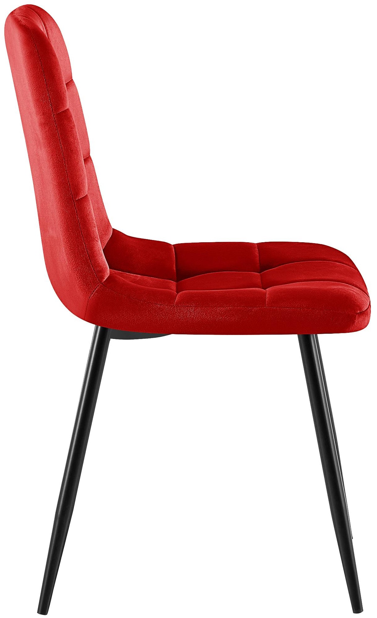 Set van 4 Eetkamerstoelen Antibes Fluweel rood rot