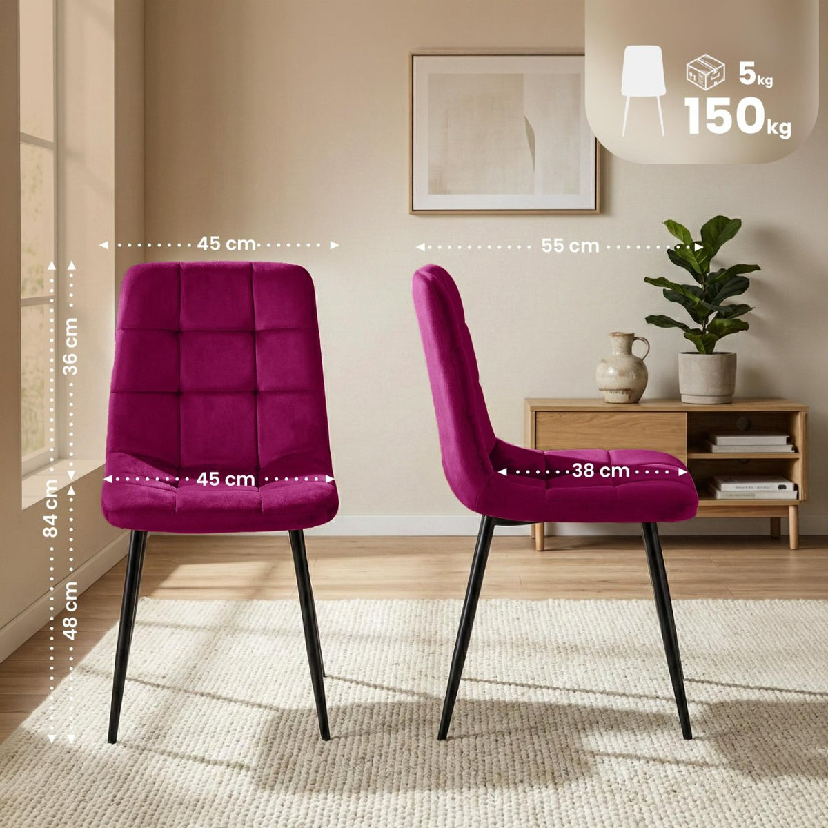 Eetkamerstoel Antibes purper lila