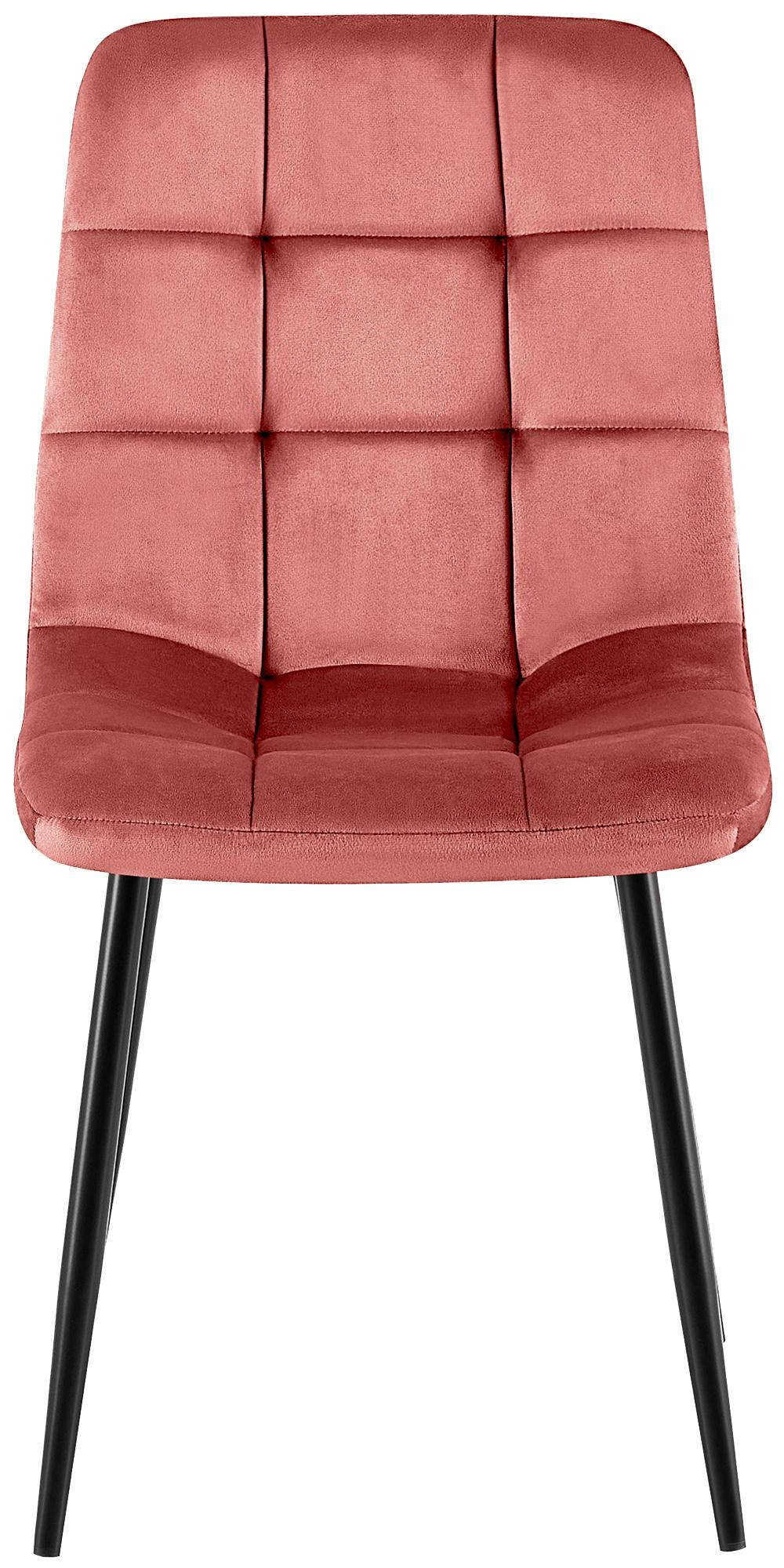 Set van 4 Eetkamerstoelen Antibes Fluweel rosa rosa