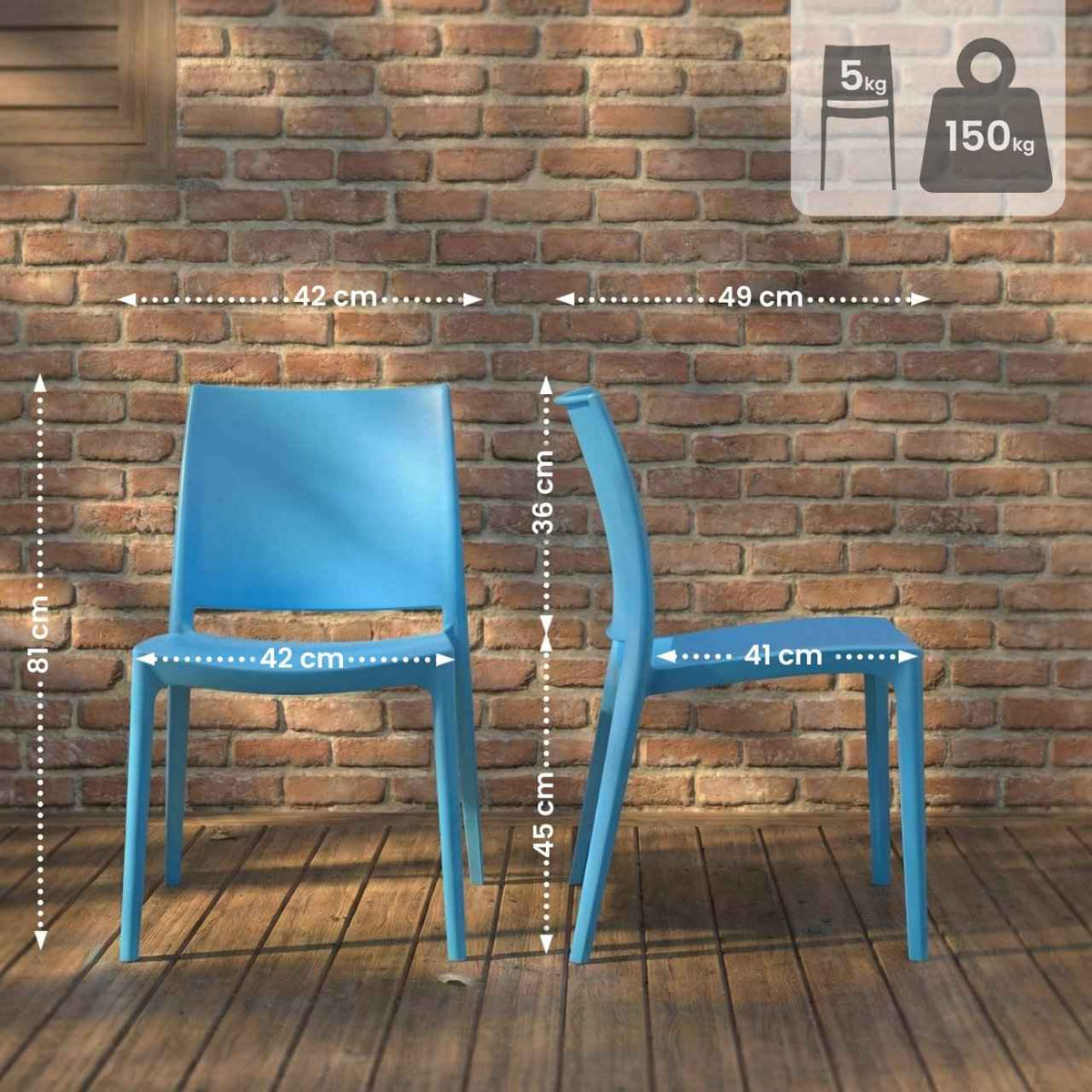 Set van 2 Tuinstoelen Meton blauw blau