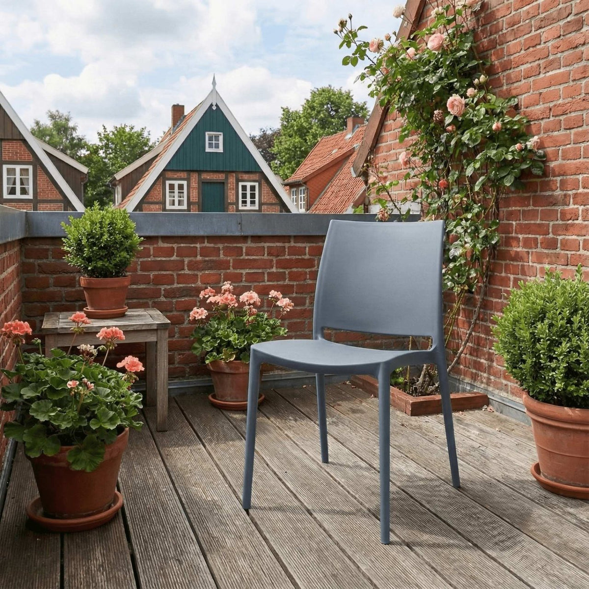 Set van 2 Tuinstoelen Meton grijs grau