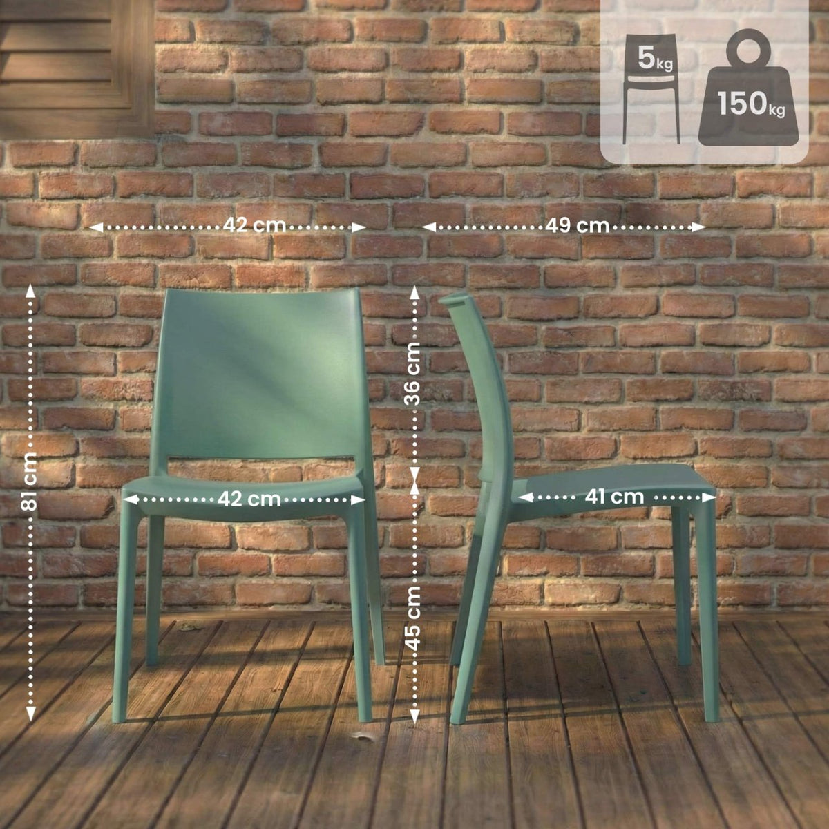 Set van 2 Tuinstoelen Meton olijf oliv