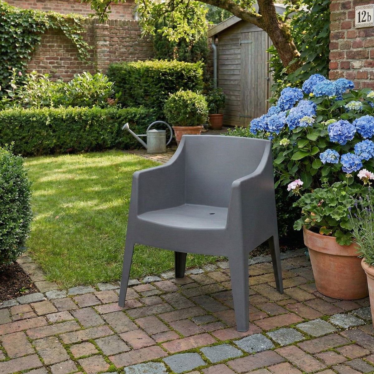 Set van 4 tuinstoelen Bartal donkergrijs dunkelgrau