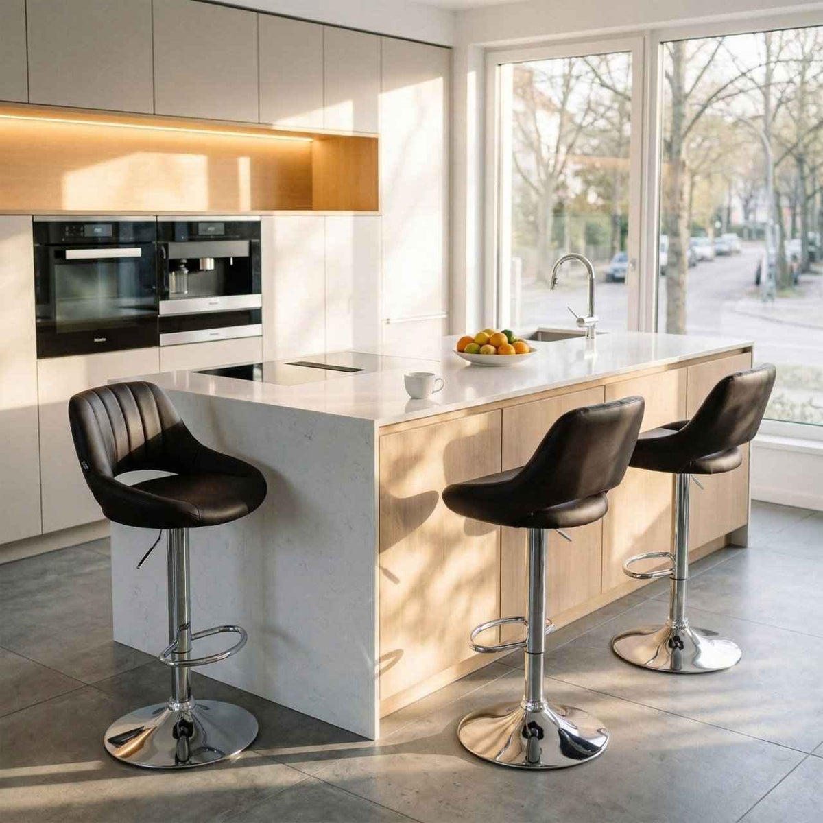 Barkruk Milet kunstleer bruin,chroom braun