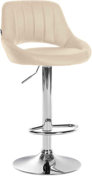 Barkruk Milet kunstleer creme,chroom creme
