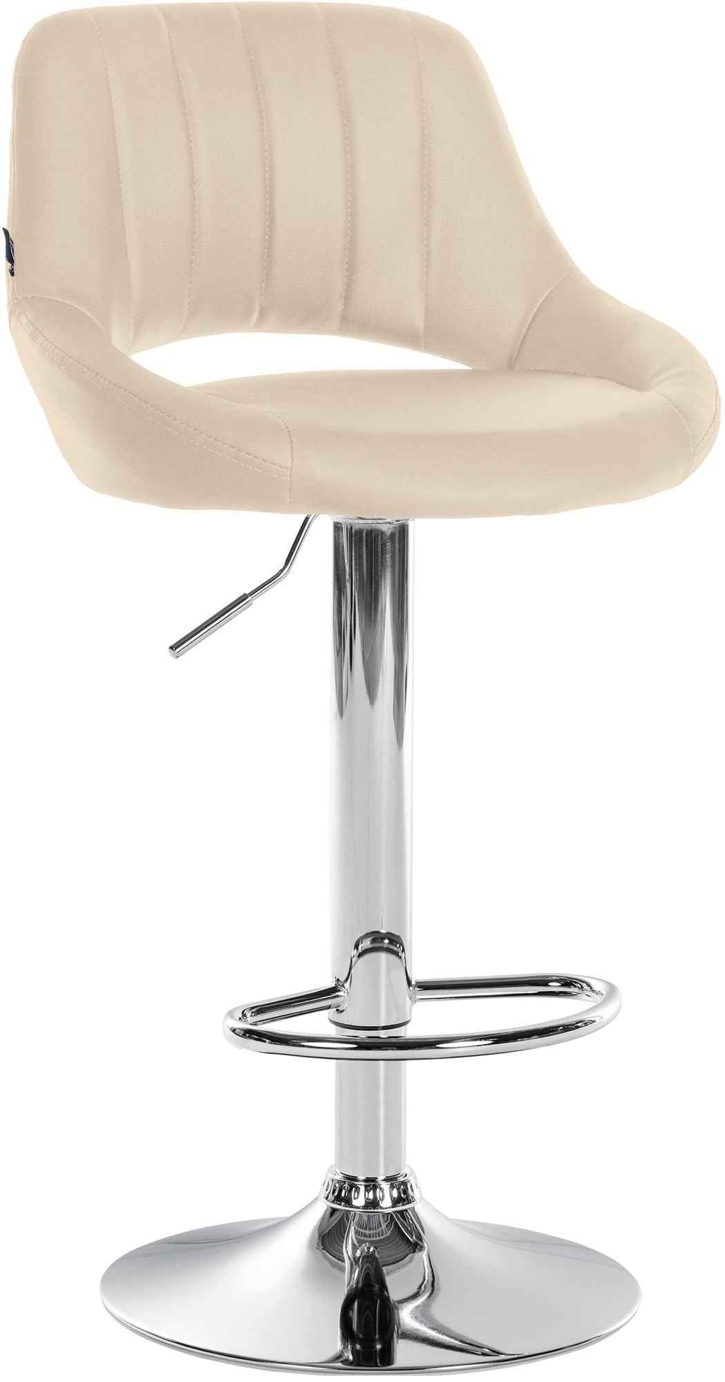 Barkruk Milet kunstleer creme,chroom creme