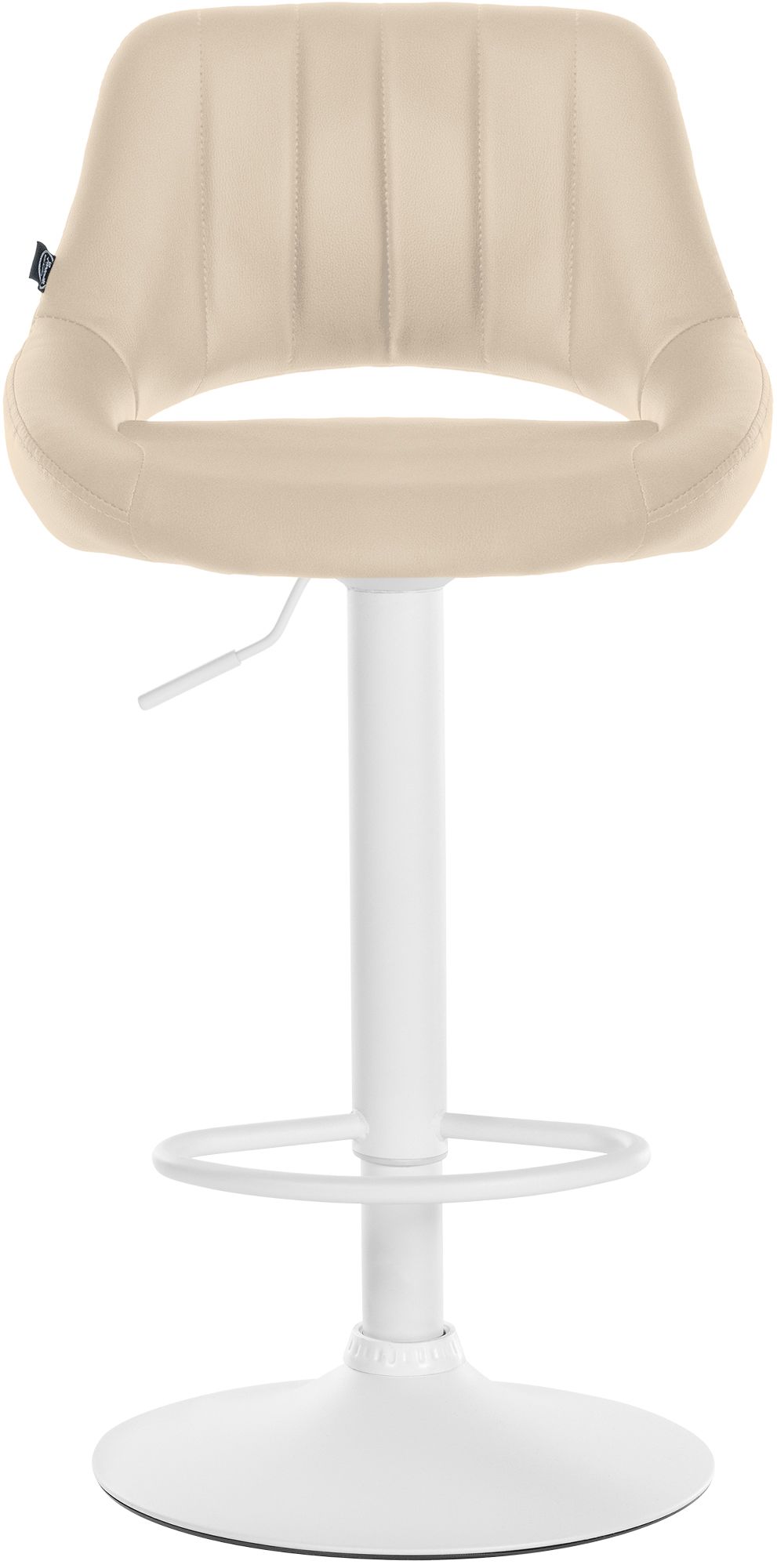 Set van 2 barkrukken Milet kunstleer creme,Metaal mat wit creme