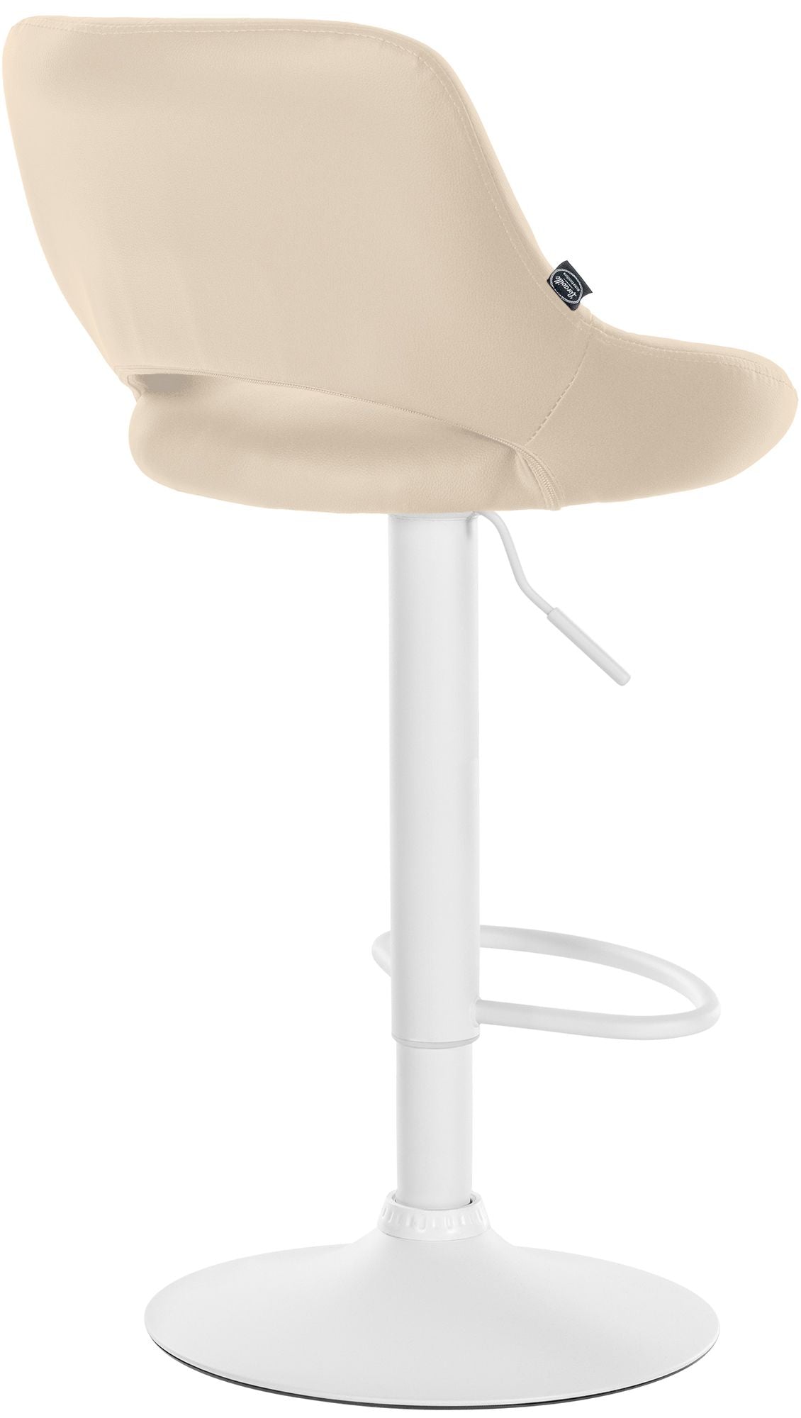 Set van 2 barkrukken Milet kunstleer creme,Metaal mat wit creme