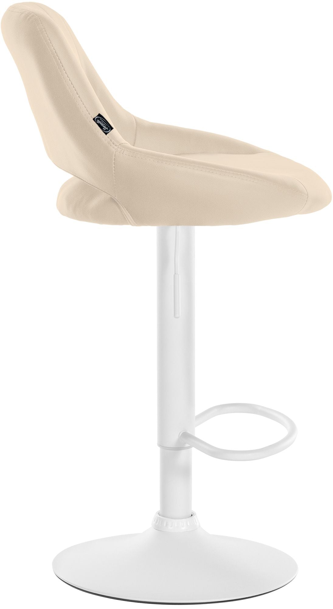 Set van 2 barkrukken Milet kunstleer creme,Metaal mat wit creme