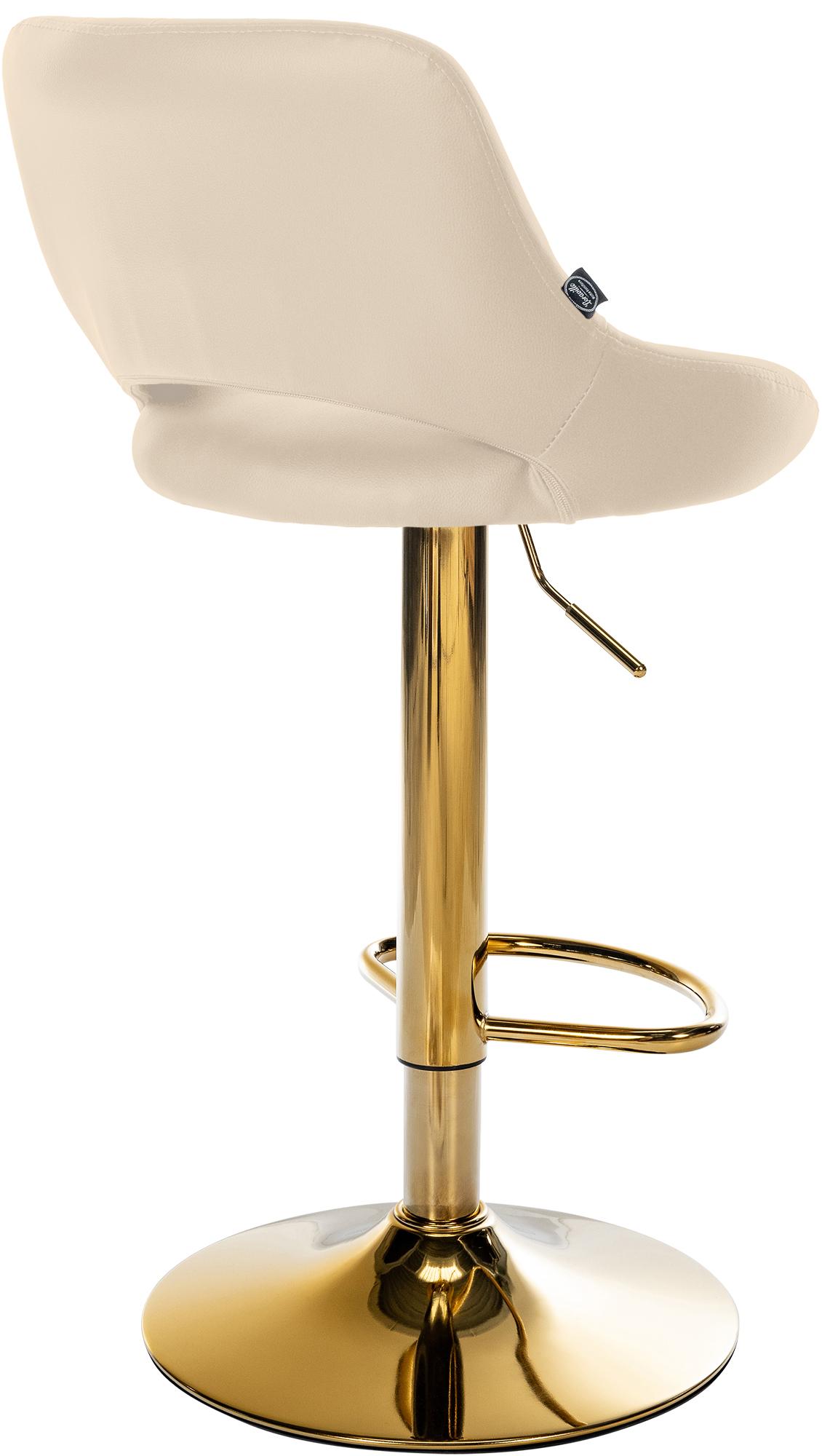 Barkruk Milet kunstleer creme,goud creme