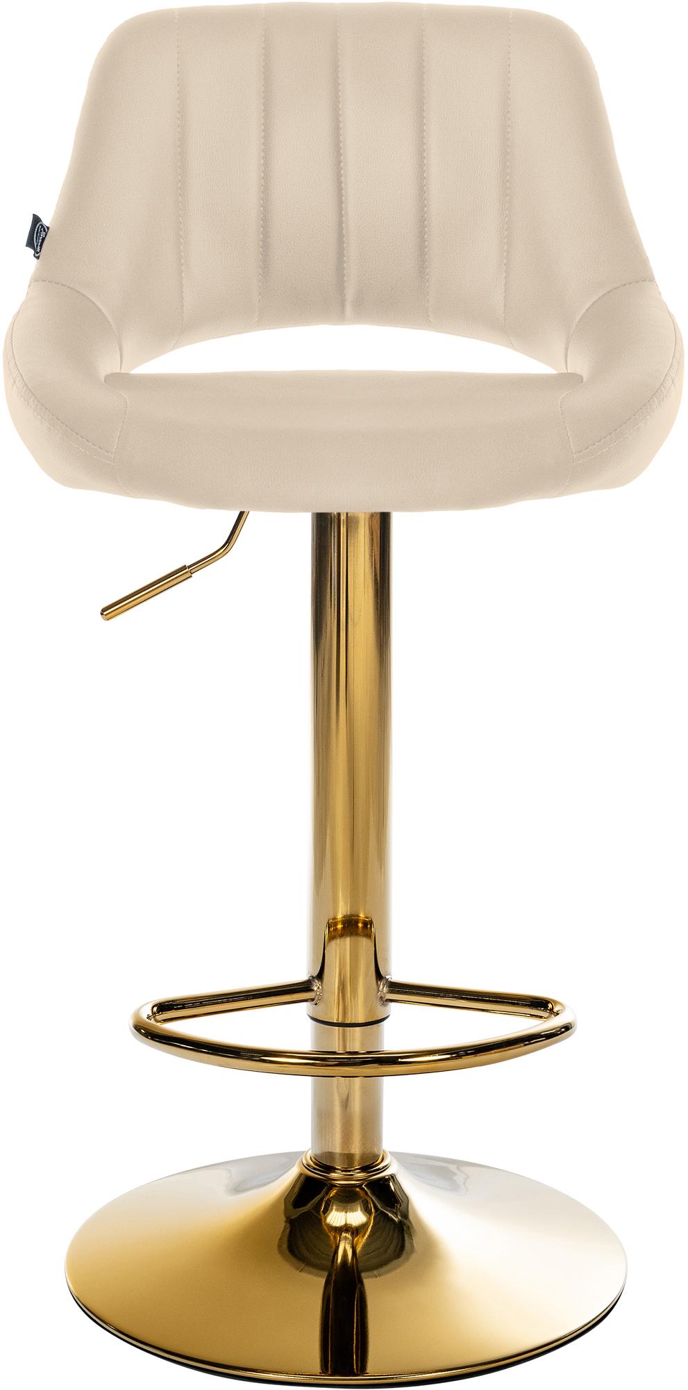 Barkruk Milet kunstleer creme,goud creme