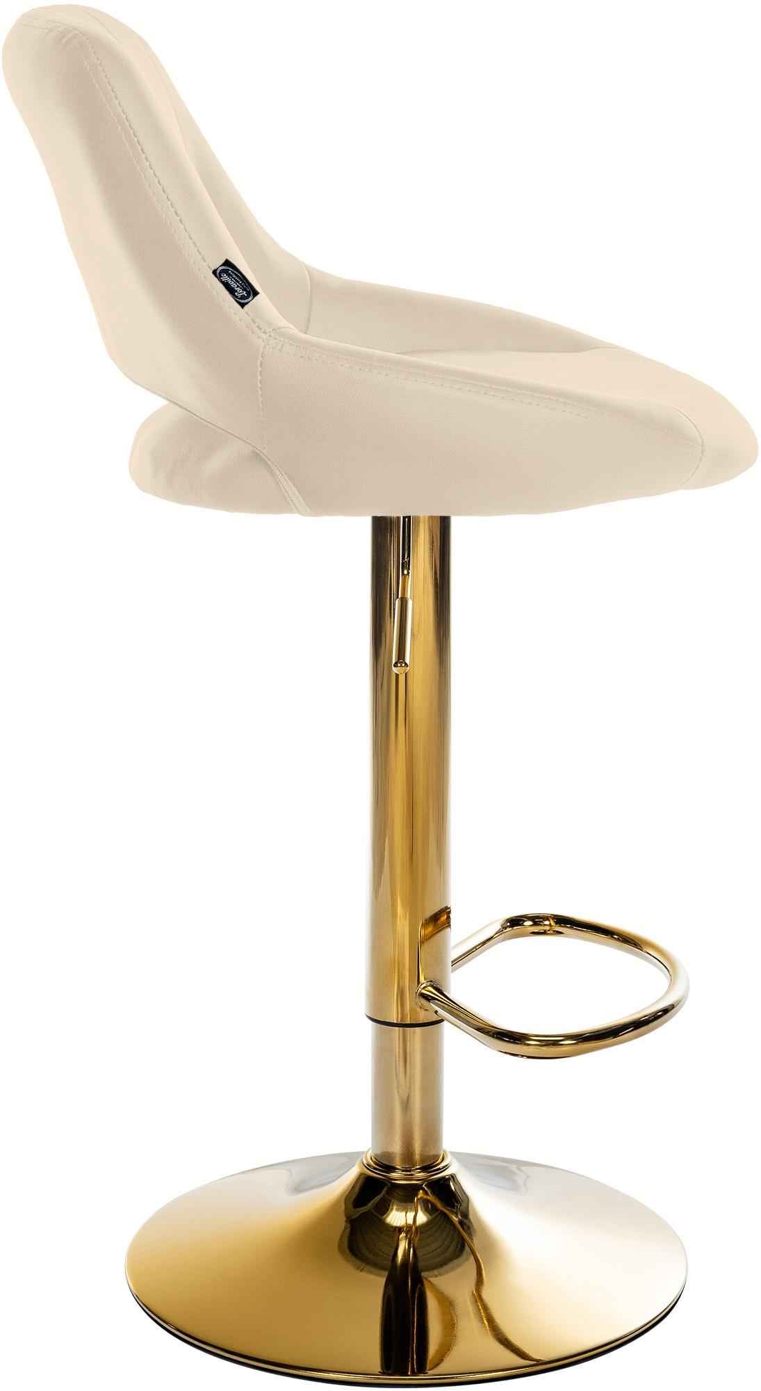 Barkruk Milet kunstleer creme,goud creme