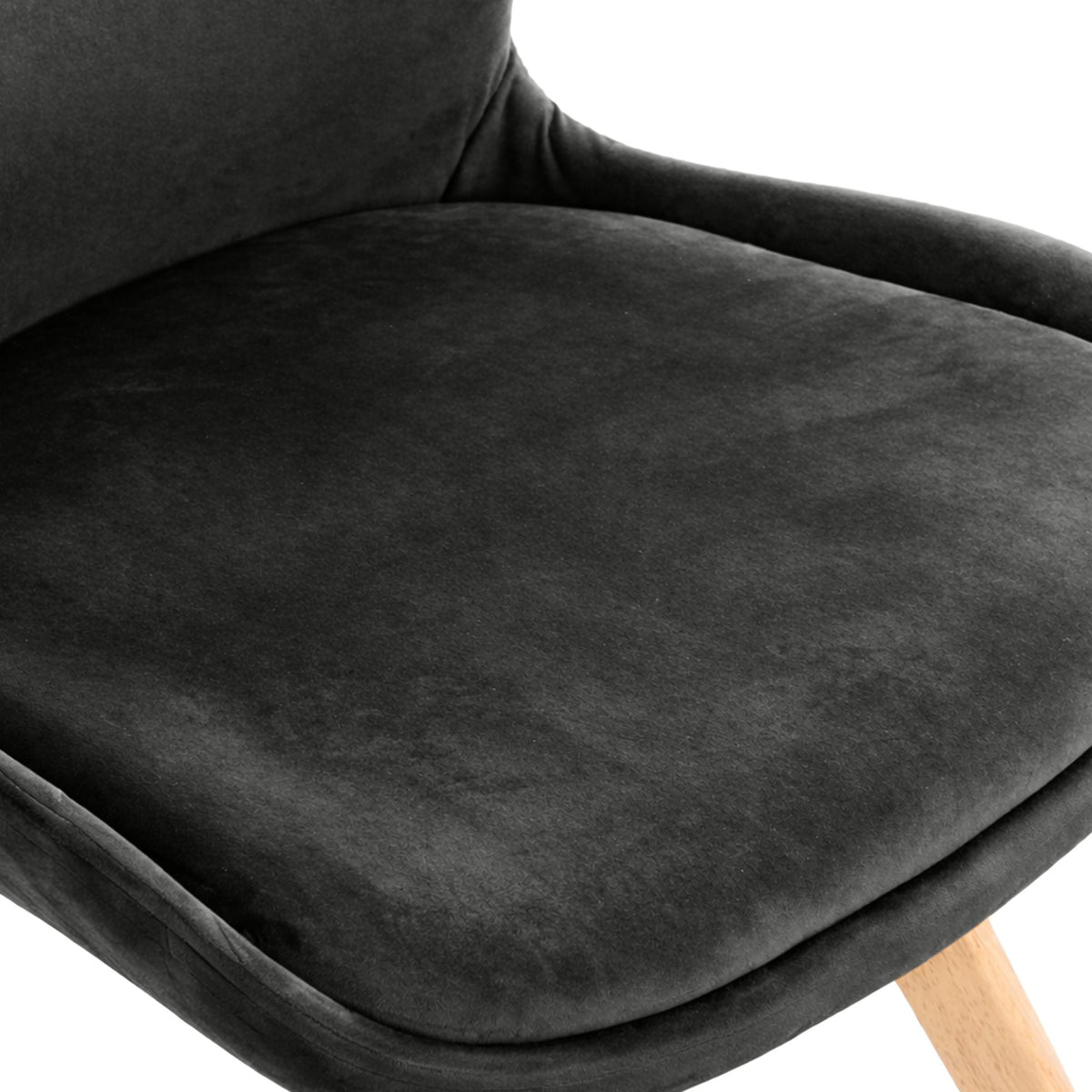 4er Set Stuhl Luna Samt dunkelgrau