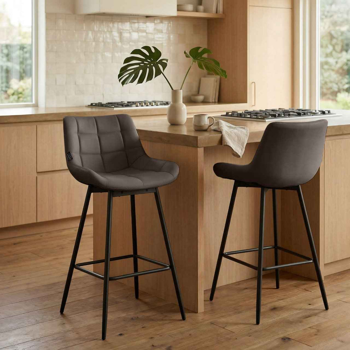 Barhocker Weston Schwenkbar Kunstleder braun