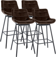 Set van 4 barkrukken Weston, draaibaar bruin,Fluweel braun