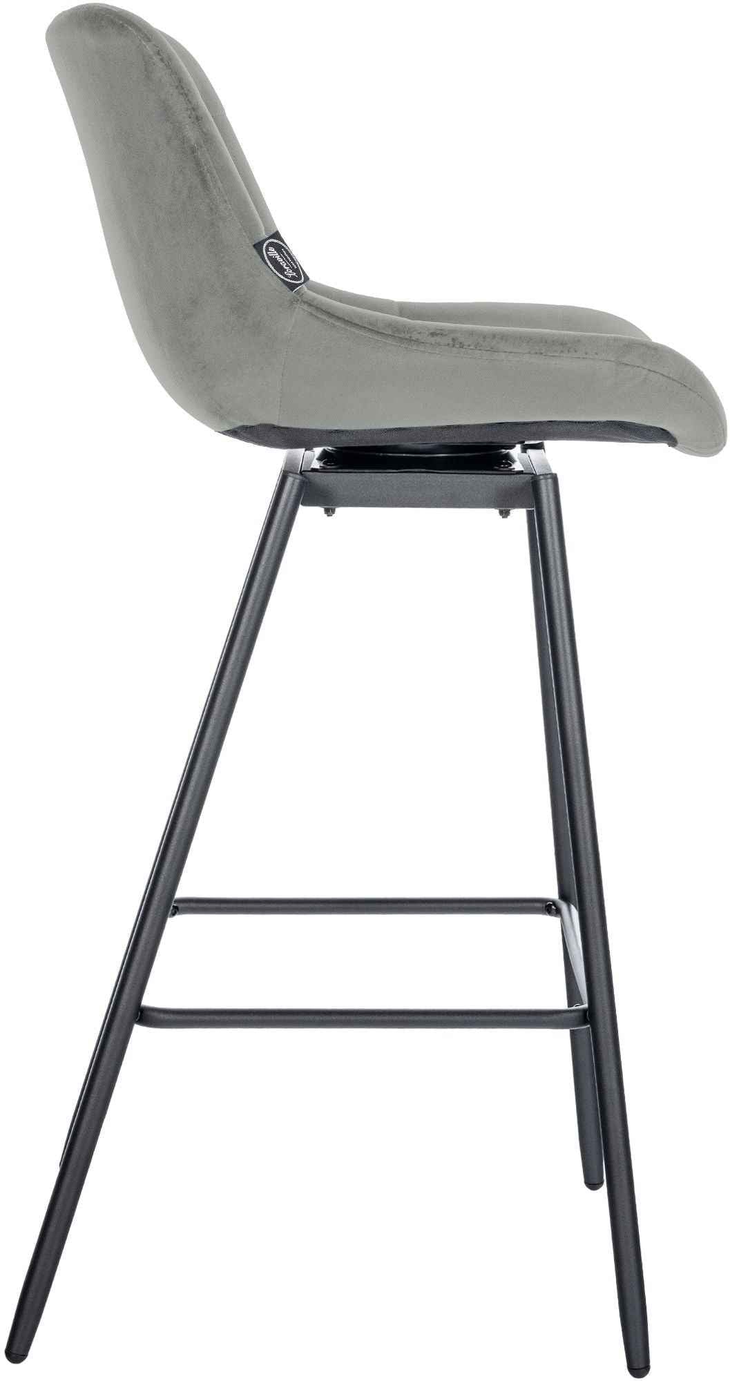 Barhocker Weston Schwenkbar Samt grau