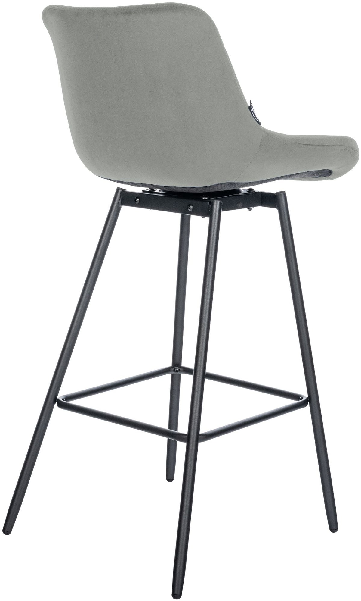 Barhocker Weston Schwenkbar Samt grau