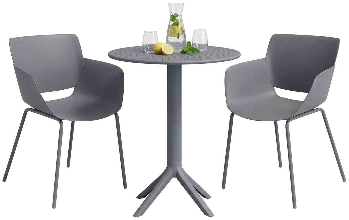 Tuinmeubelset Siora met 2 stoelen donkergrijs dunkelgrau
