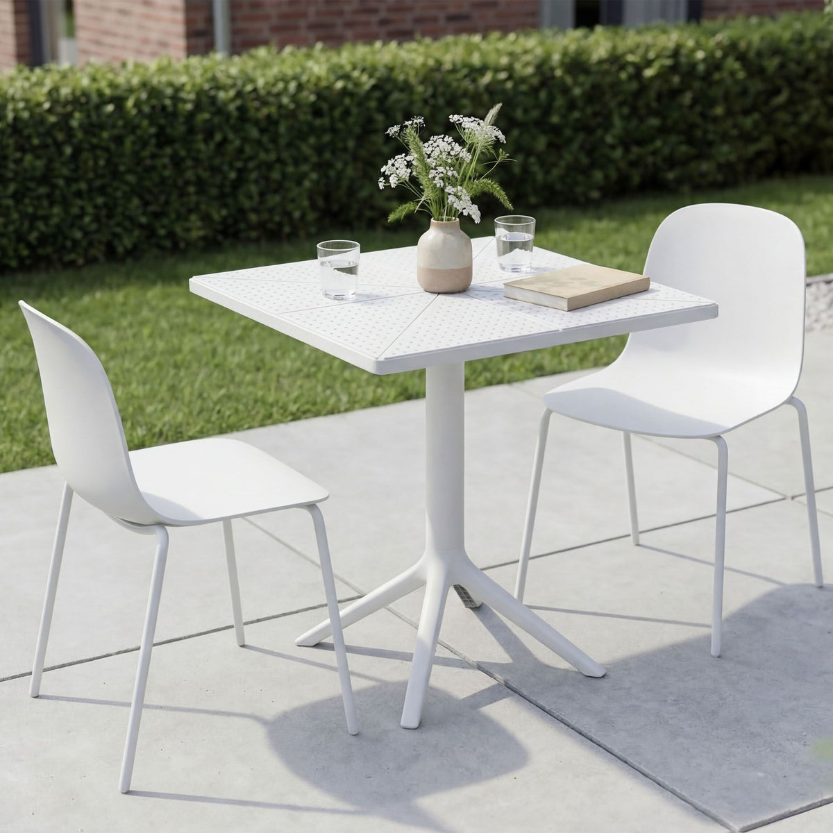 Tuinmeubelset Nerra met 2 stoelen wit weiß
