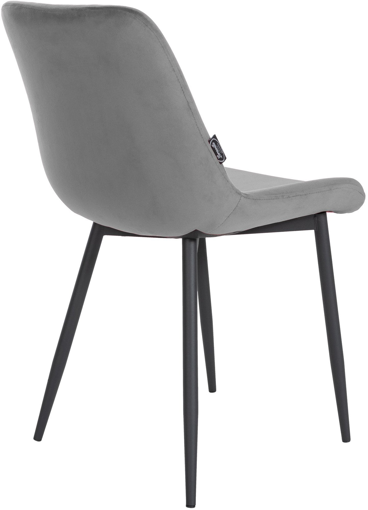 Set van 2 eetkamerstoelen Victoria fluweel grijs grau