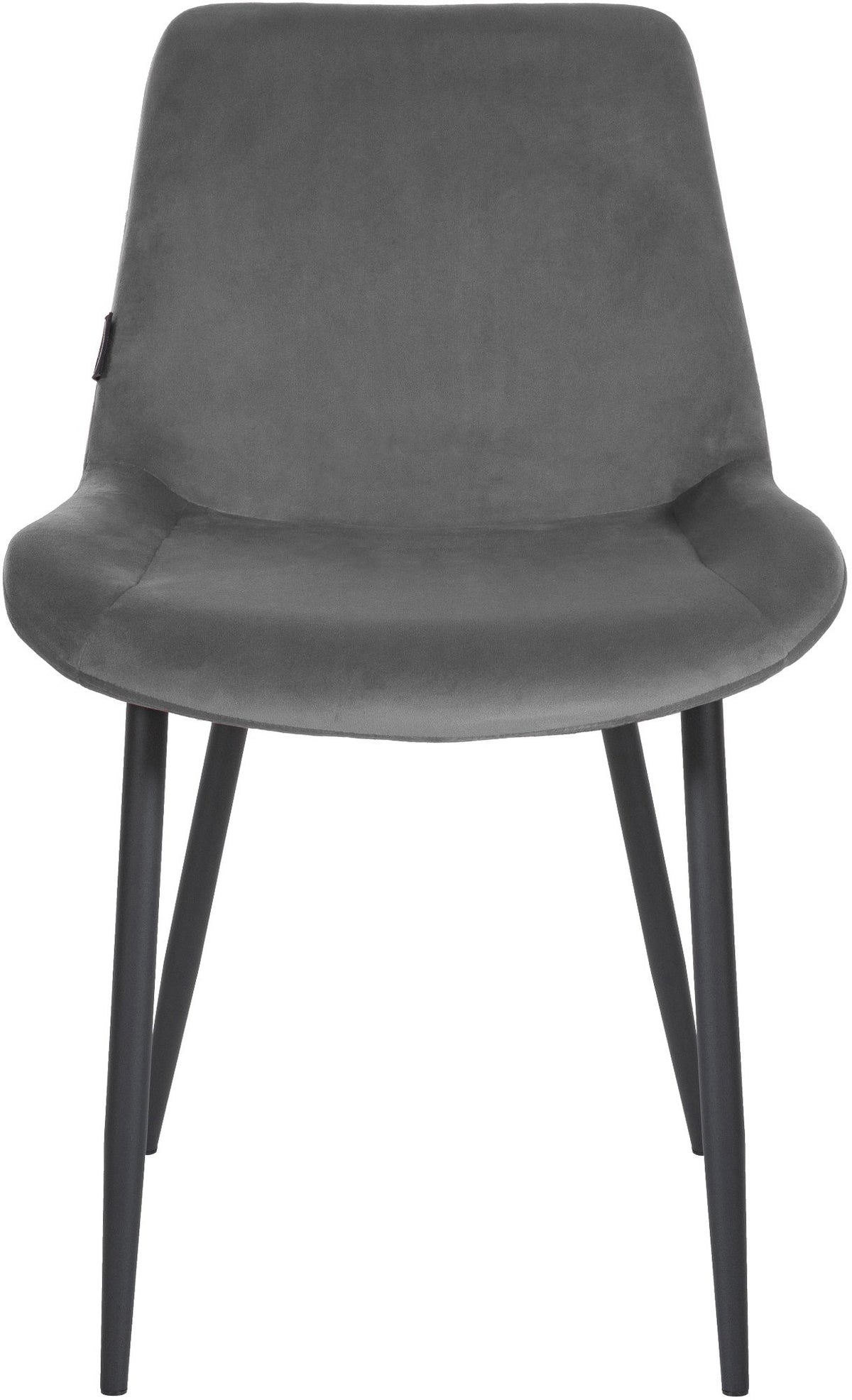 Set van 2 eetkamerstoelen Victoria fluweel grijs grau