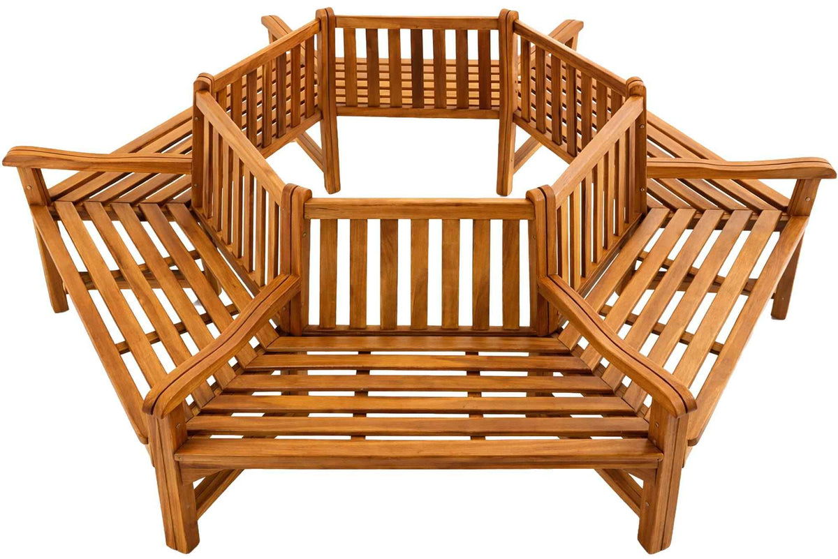 Baumbank Sonja mit Armlehnen 250 cm teak