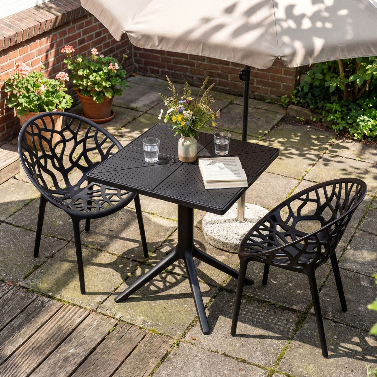 Tuinmeubelset Neriva met 2 stoelen zwart schwarz