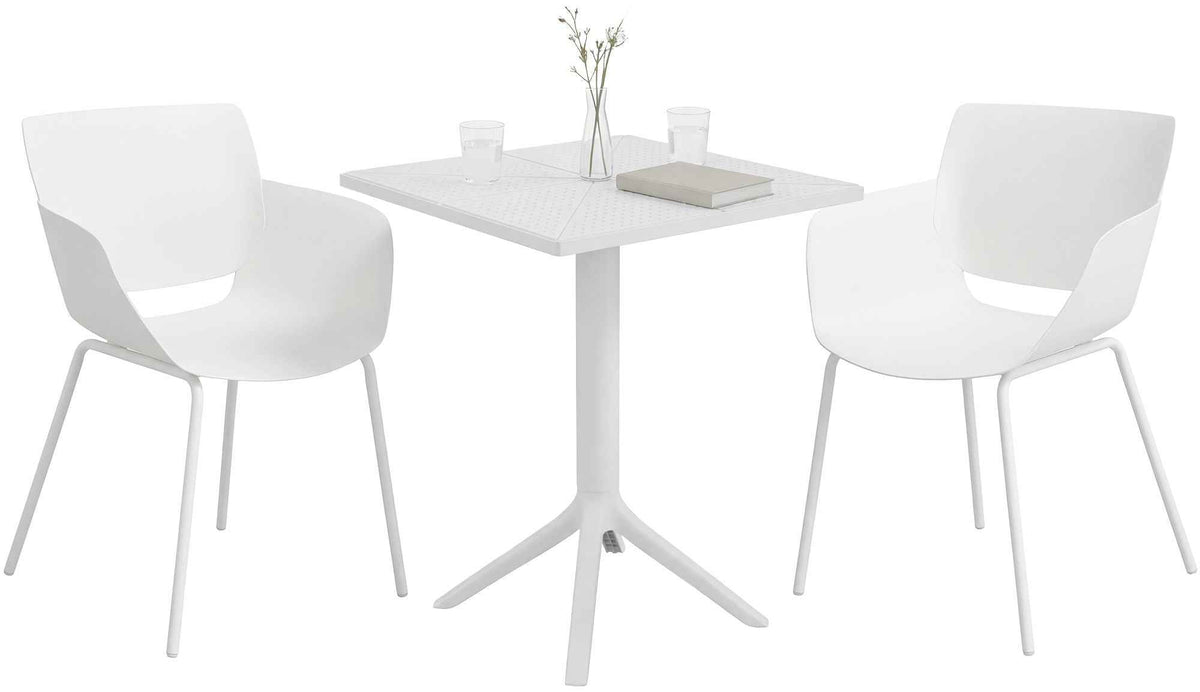 Tuinmeubelset Norva met 2 stoelen wit weiß