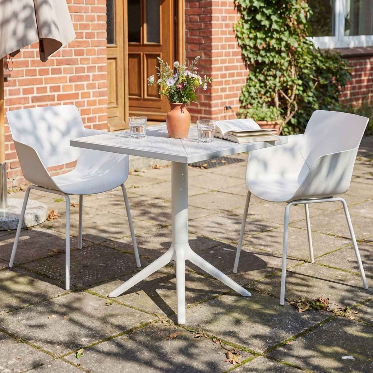 Tuinmeubelset Norva met 2 stoelen wit weiß