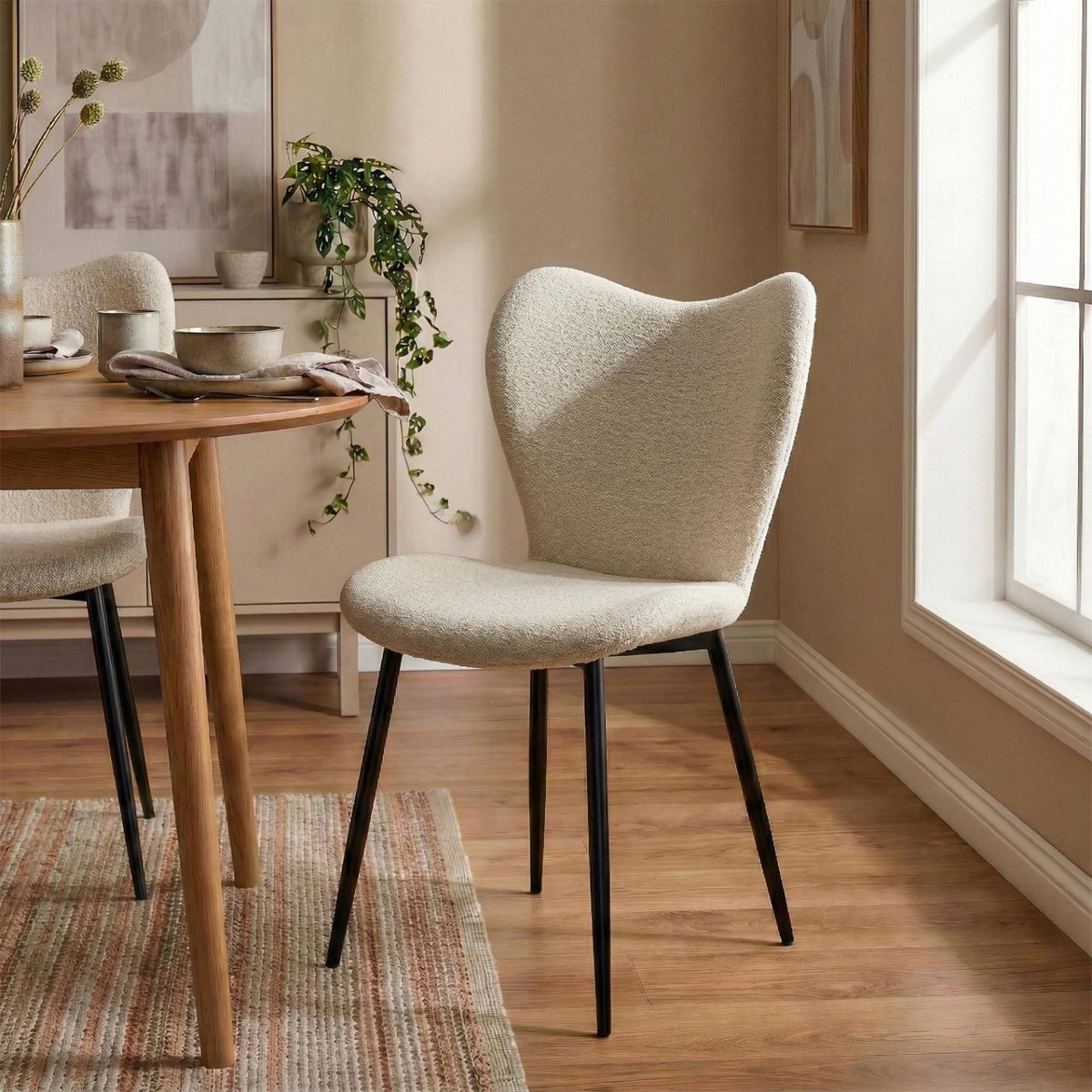 Esszimmerstuhl Maika Stoff creme