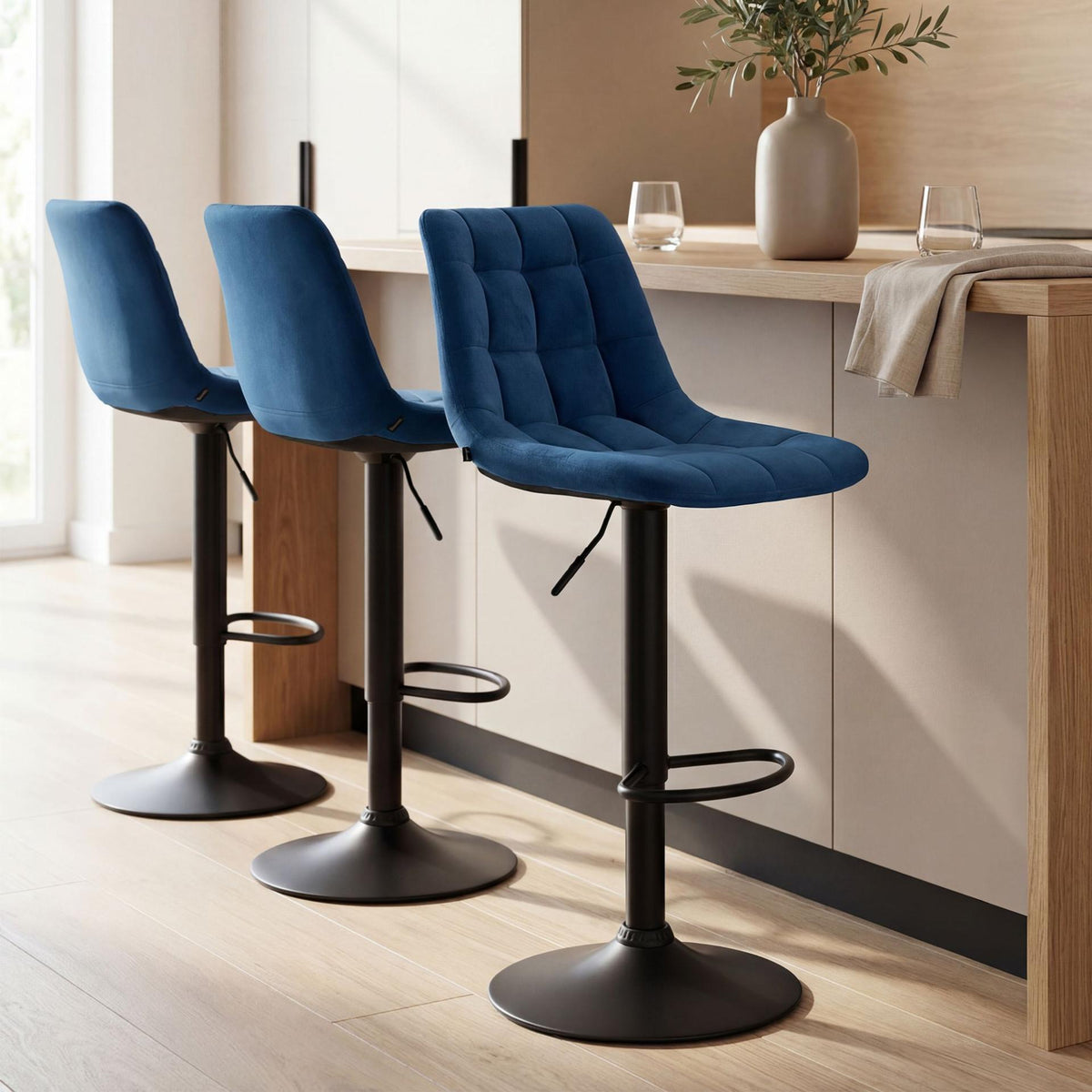 Barhocker Mapun Samt blau