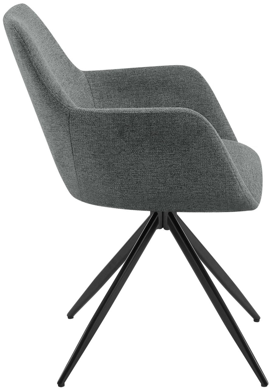 2er Set Esszimmerstuhl Olema Stoff grau