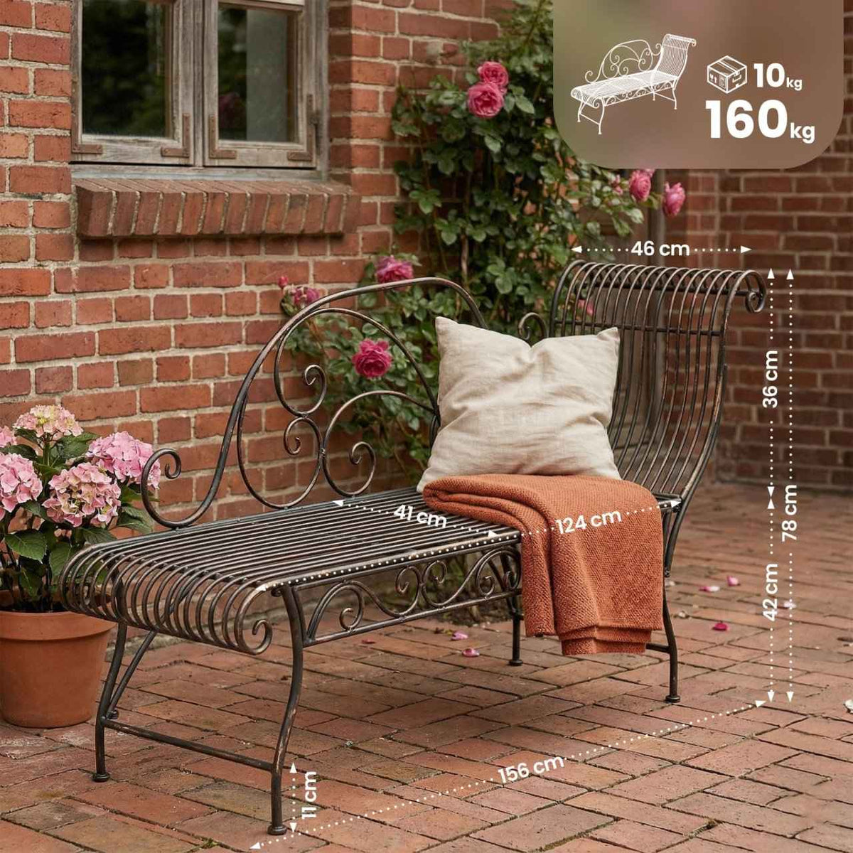 Tuinbank Karma bronzen bronze