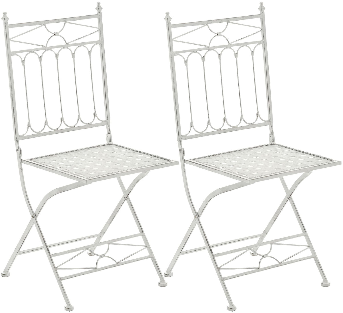 2er Set Klappstuhl Asina antik weiß