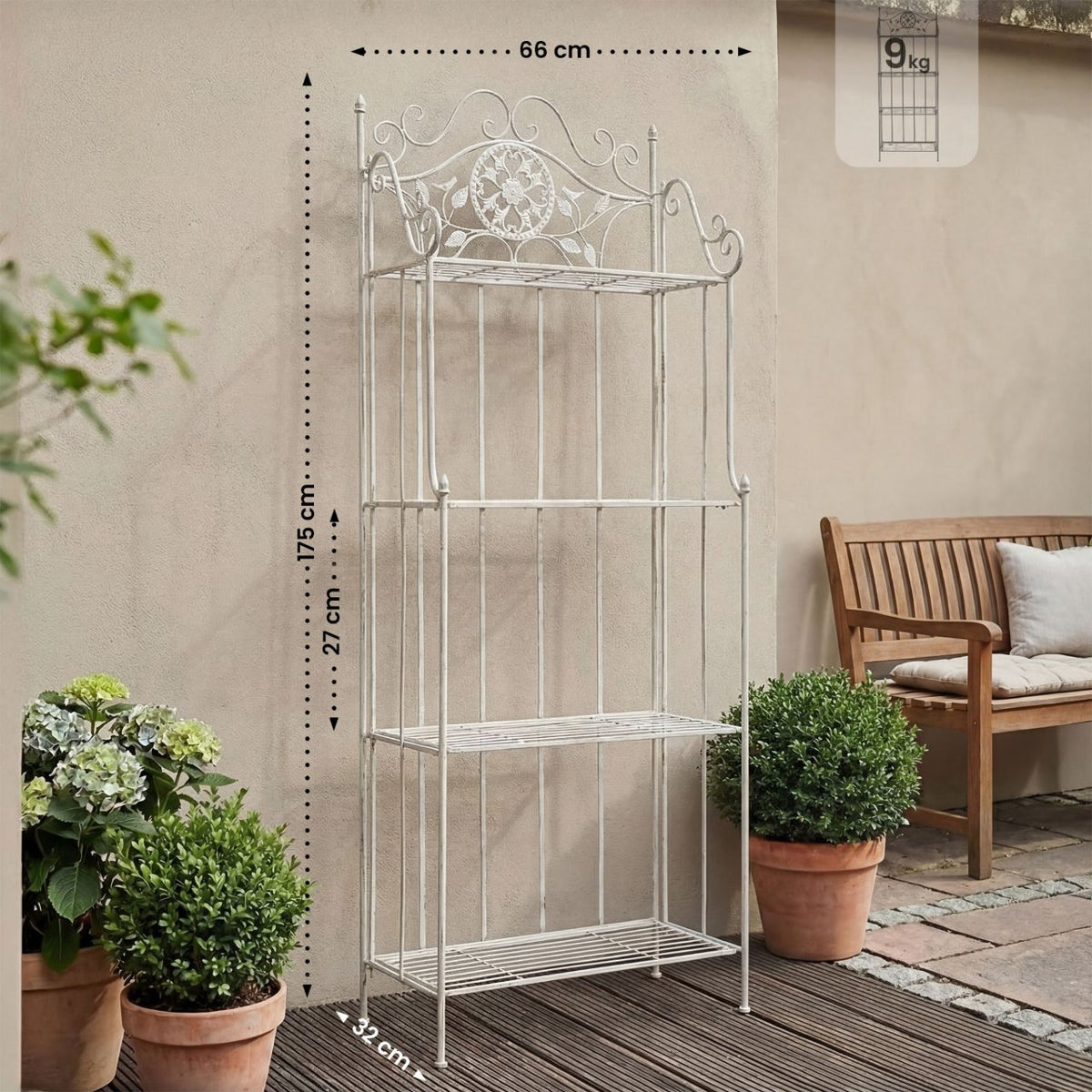 Plantenrek Flora antiek/wit antik weiß