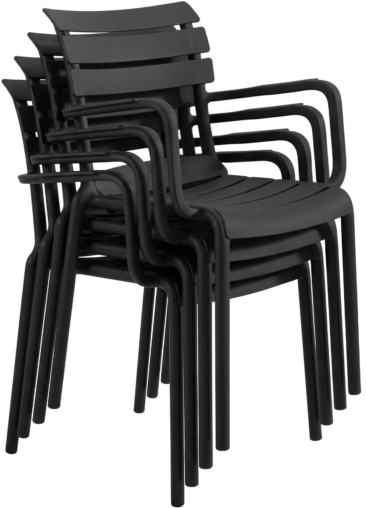 Tuinmeubelset Avena met 4 stoelen zwart schwarz