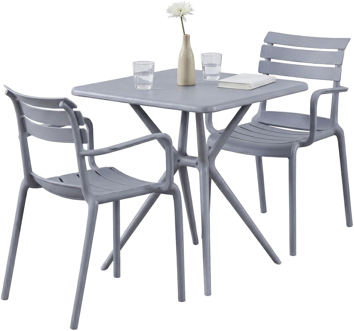 Tuinmeubelset Avena met 2 stoelen grijs grau