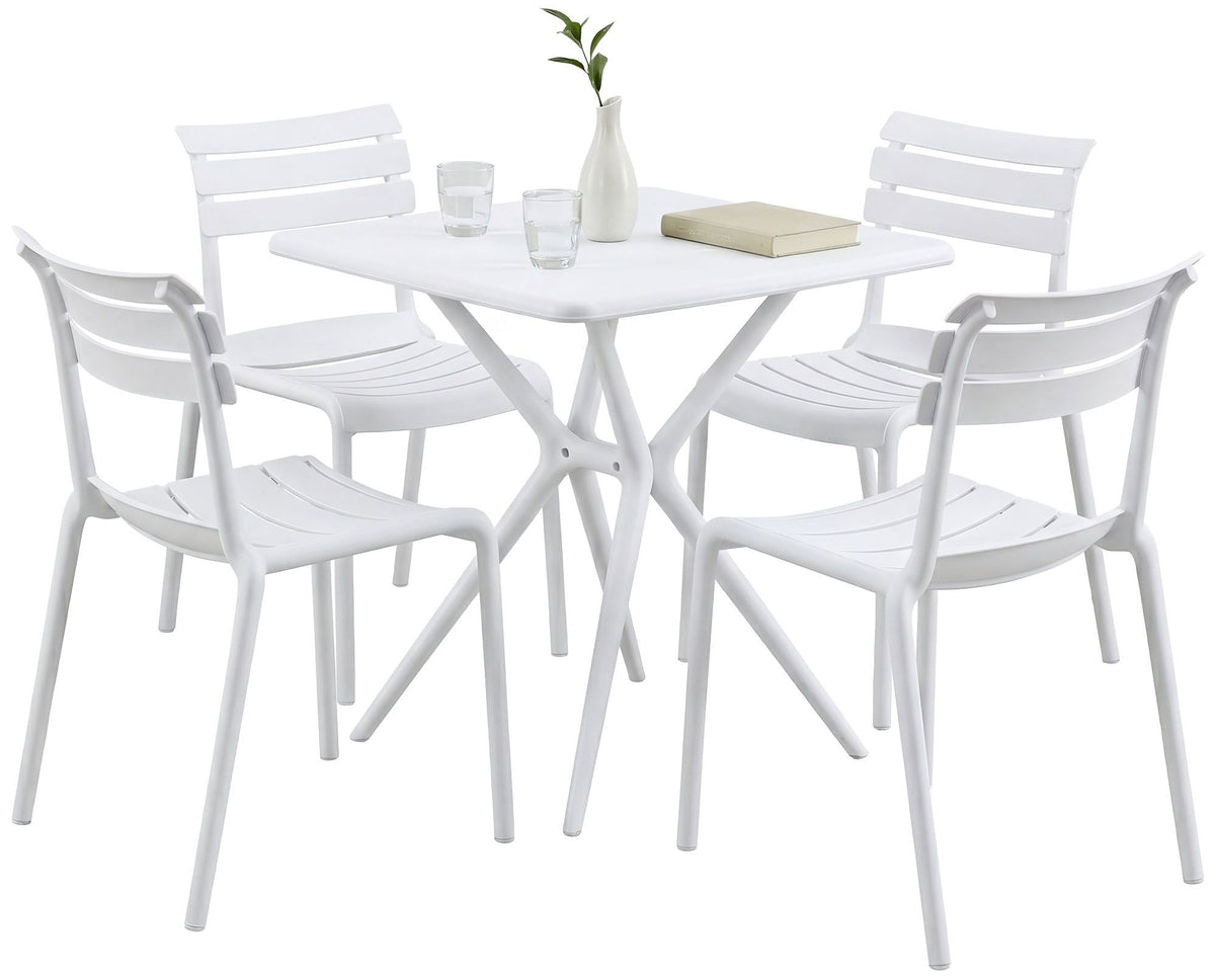 Tuinmeubelset Vela met 4 Stoelen wit weiß