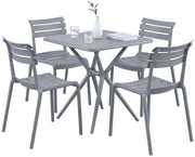 Tuinmeubelset Vela met 4 Stoelen grijs grau