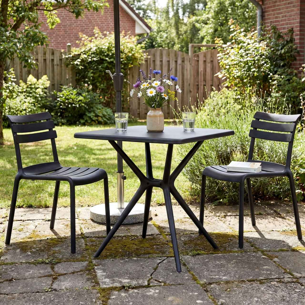 Tuinset Vela met 2 stoelen zwart schwarz