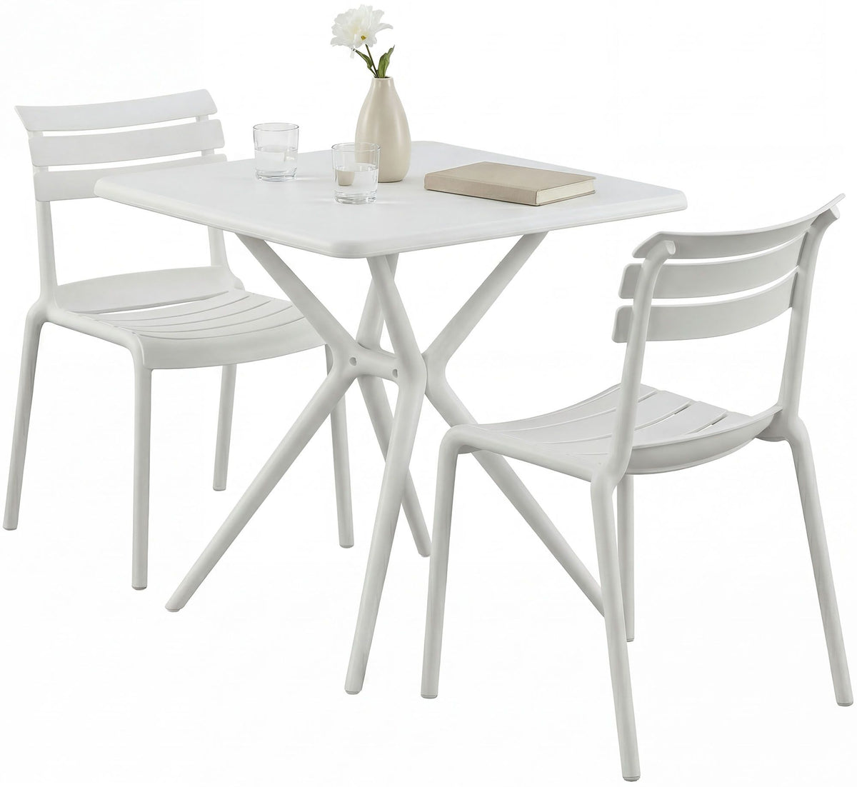 Tuinset Vela met 2 stoelen wit weiß