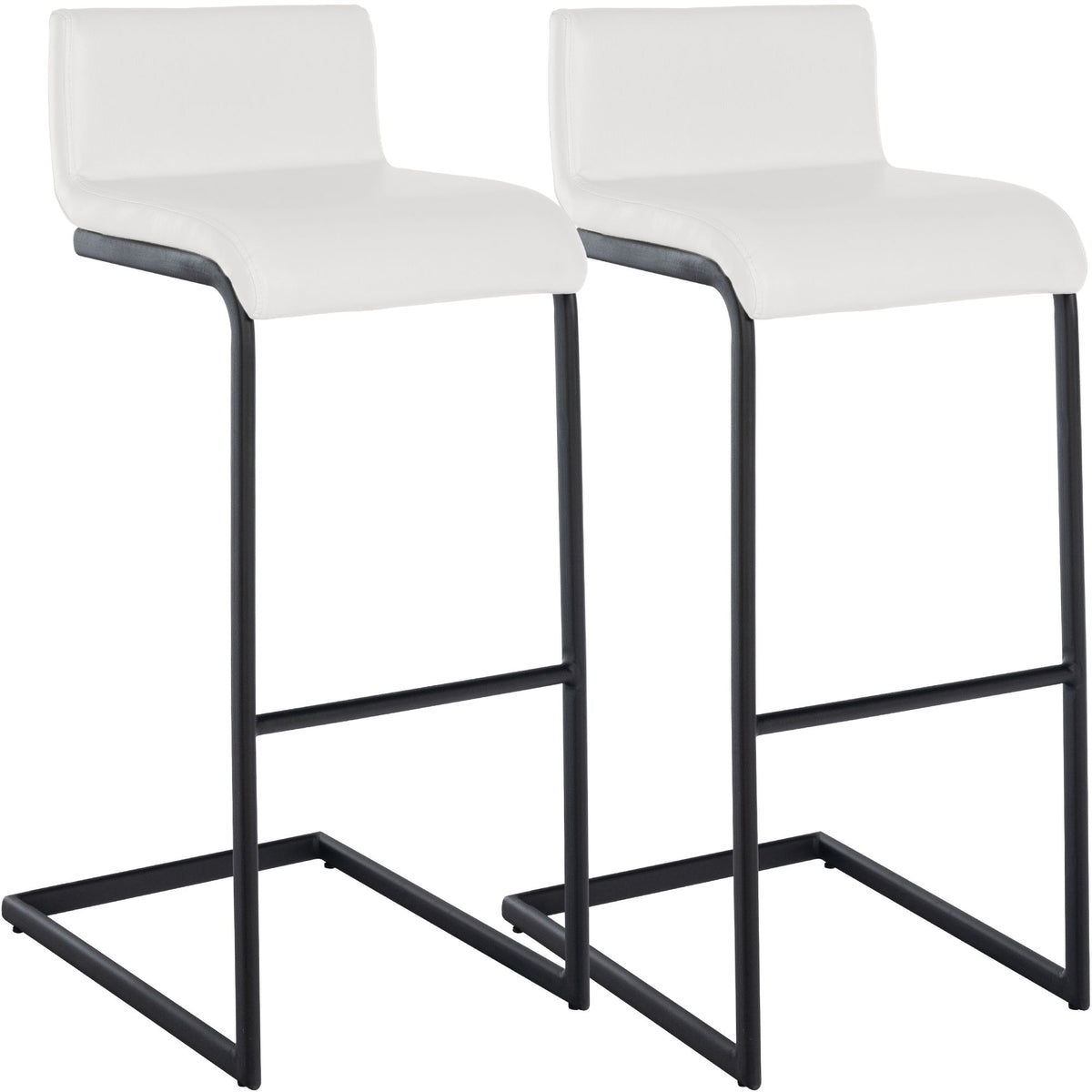 2er Set Barhocker Newport B Kunstleder weiß