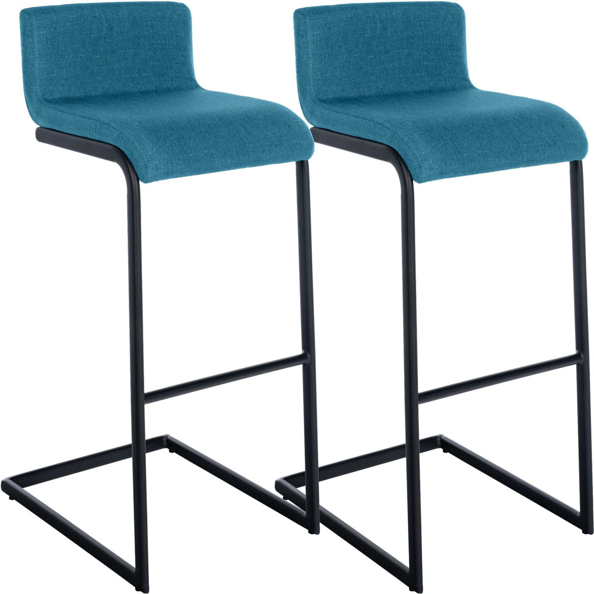 2er Set Barhocker Newport B Stoff blau
