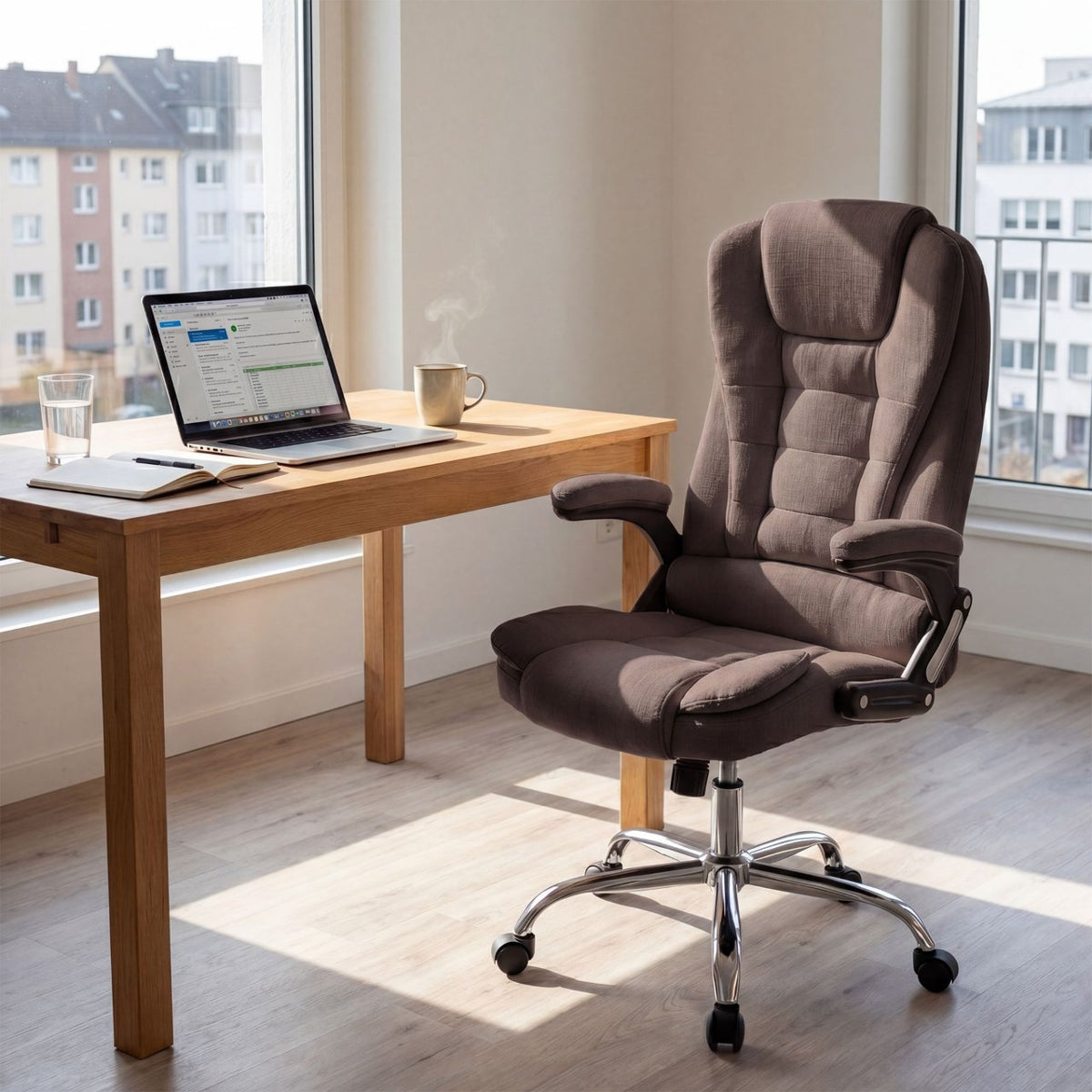 Bureaustoel Thor stof bruin braun