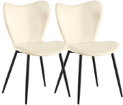 2er Set Esszimmerstuhl Maika Samt creme