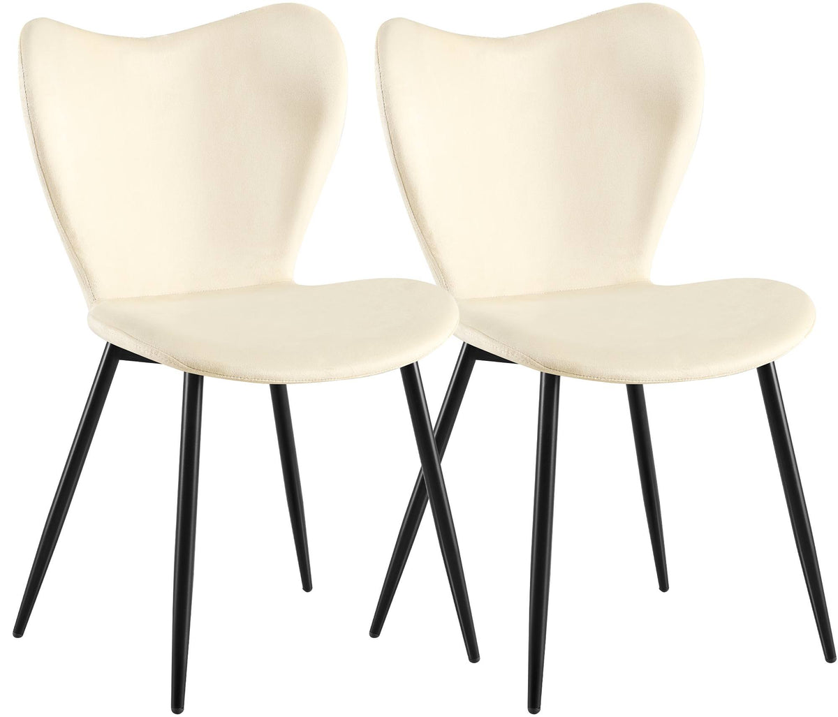 2er Set Esszimmerstuhl Maika Samt creme
