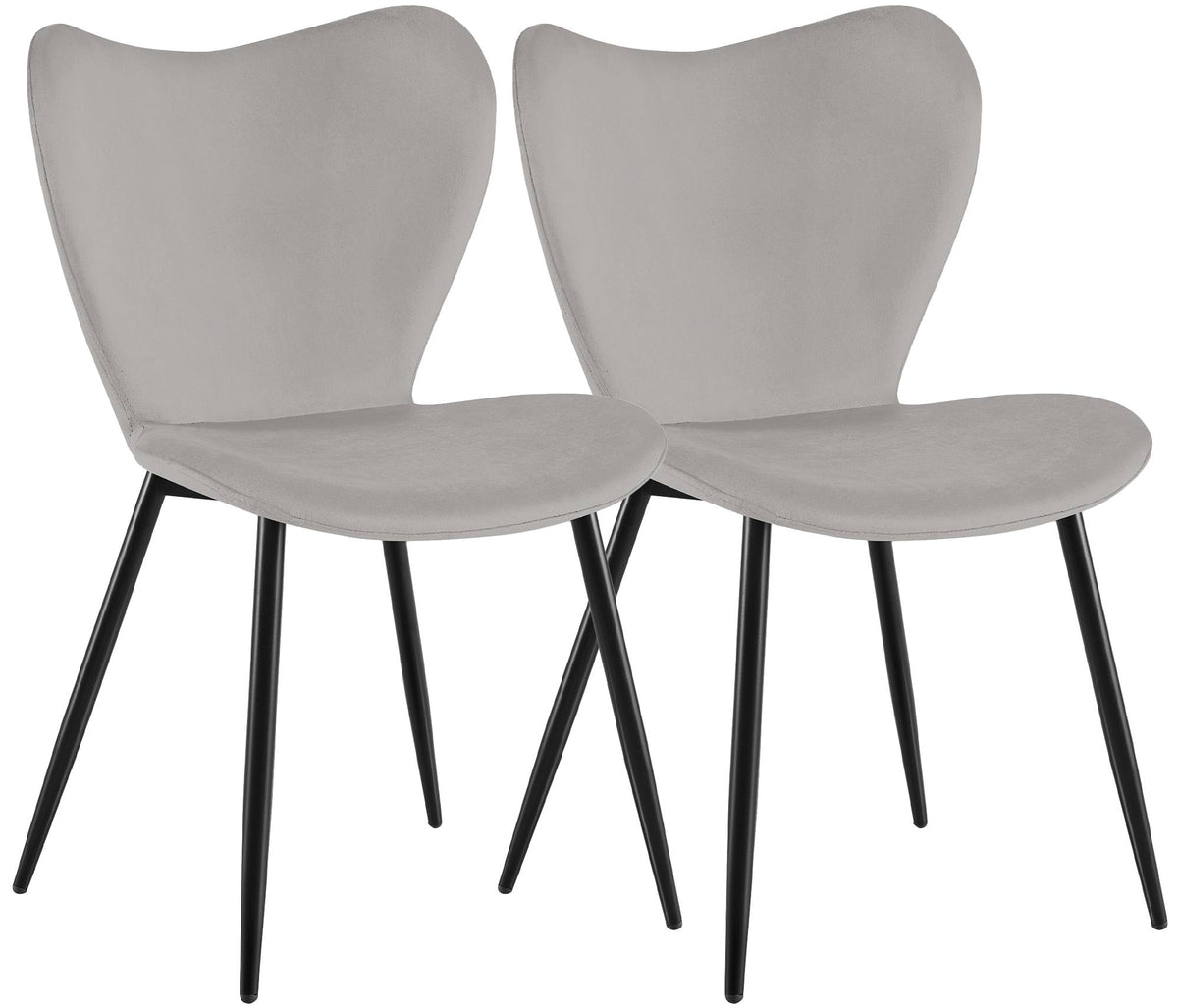 2er Set Esszimmerstuhl Maika Samt grau